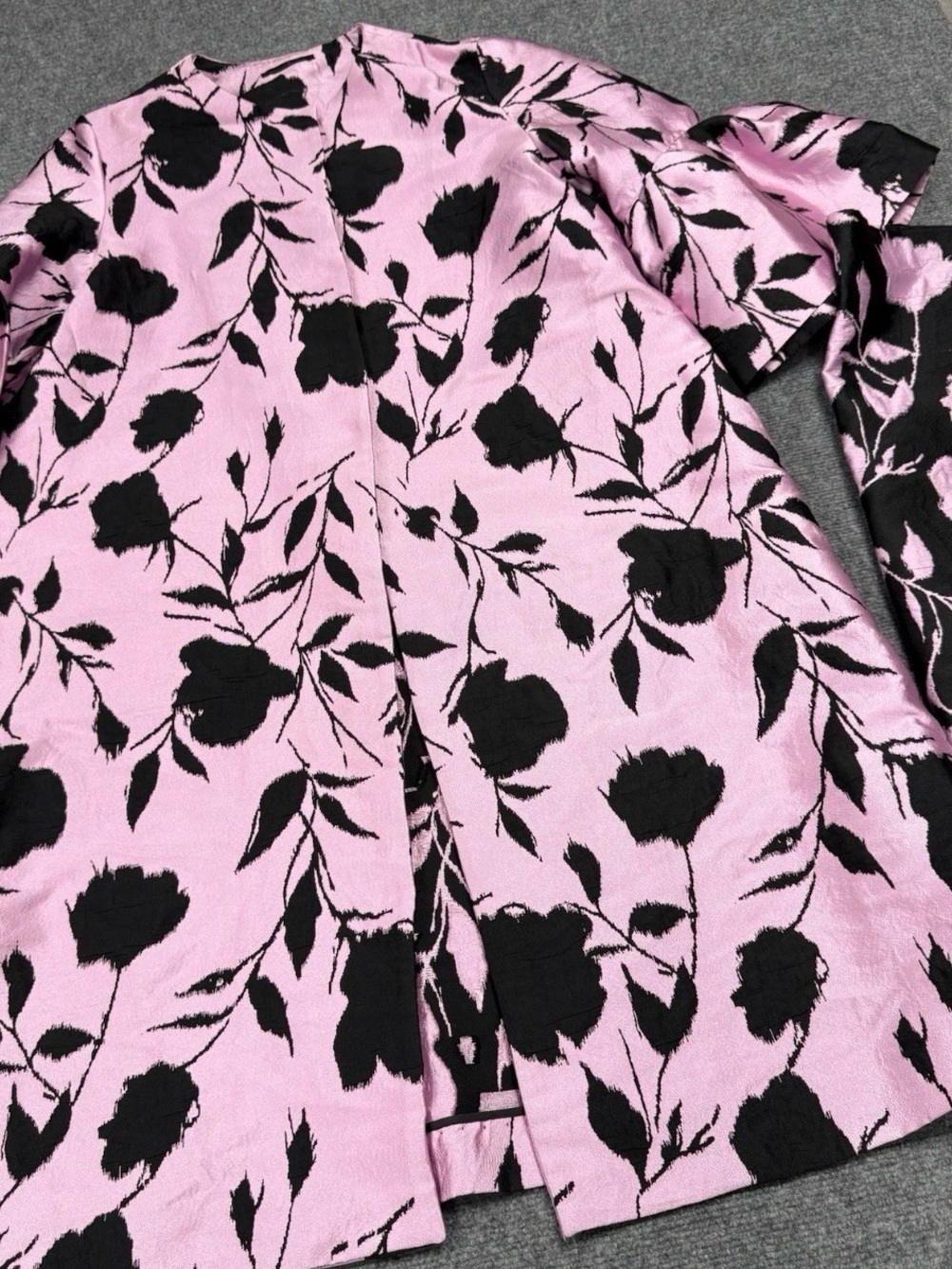 Carolina Herrera Skirt Floral Pink And Black Set (top L) (Bottom 12)